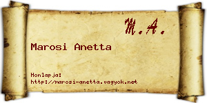 Marosi Anetta névjegykártya